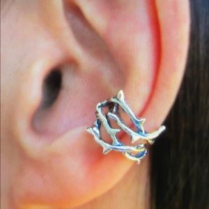 Sterling Silver Thorns Ear Cuff